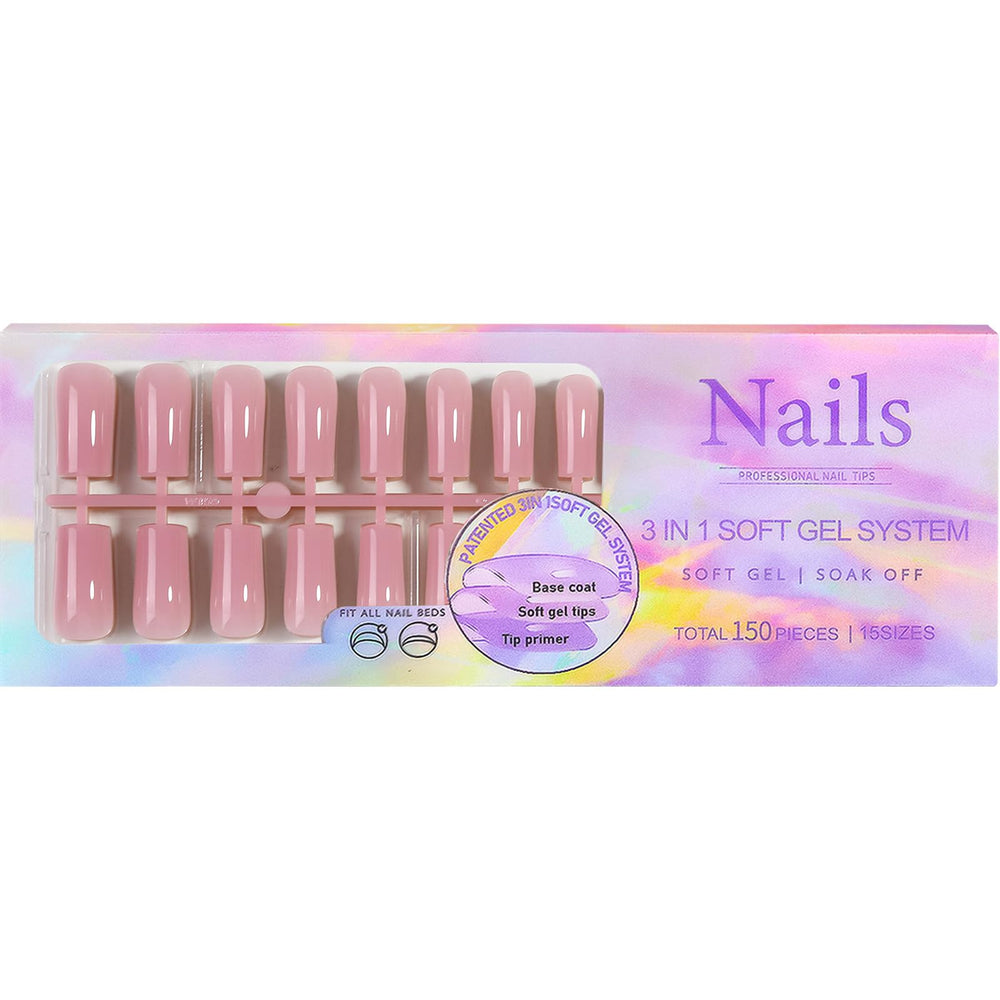 Ongles nude Sevgob longue carrée installation rapide et sans limage.