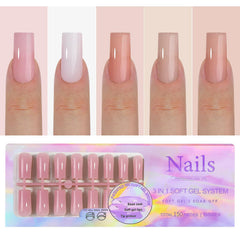 Ongles nude Sevgob longue carrée look naturel et élégant.