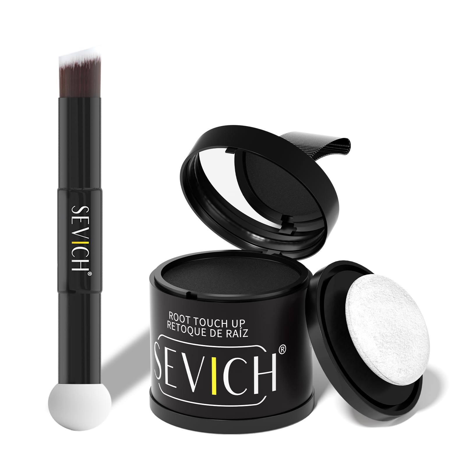 SEVICH Hairline Poudre 10 g avec brosse intégrée pour une couverture naturelle.
