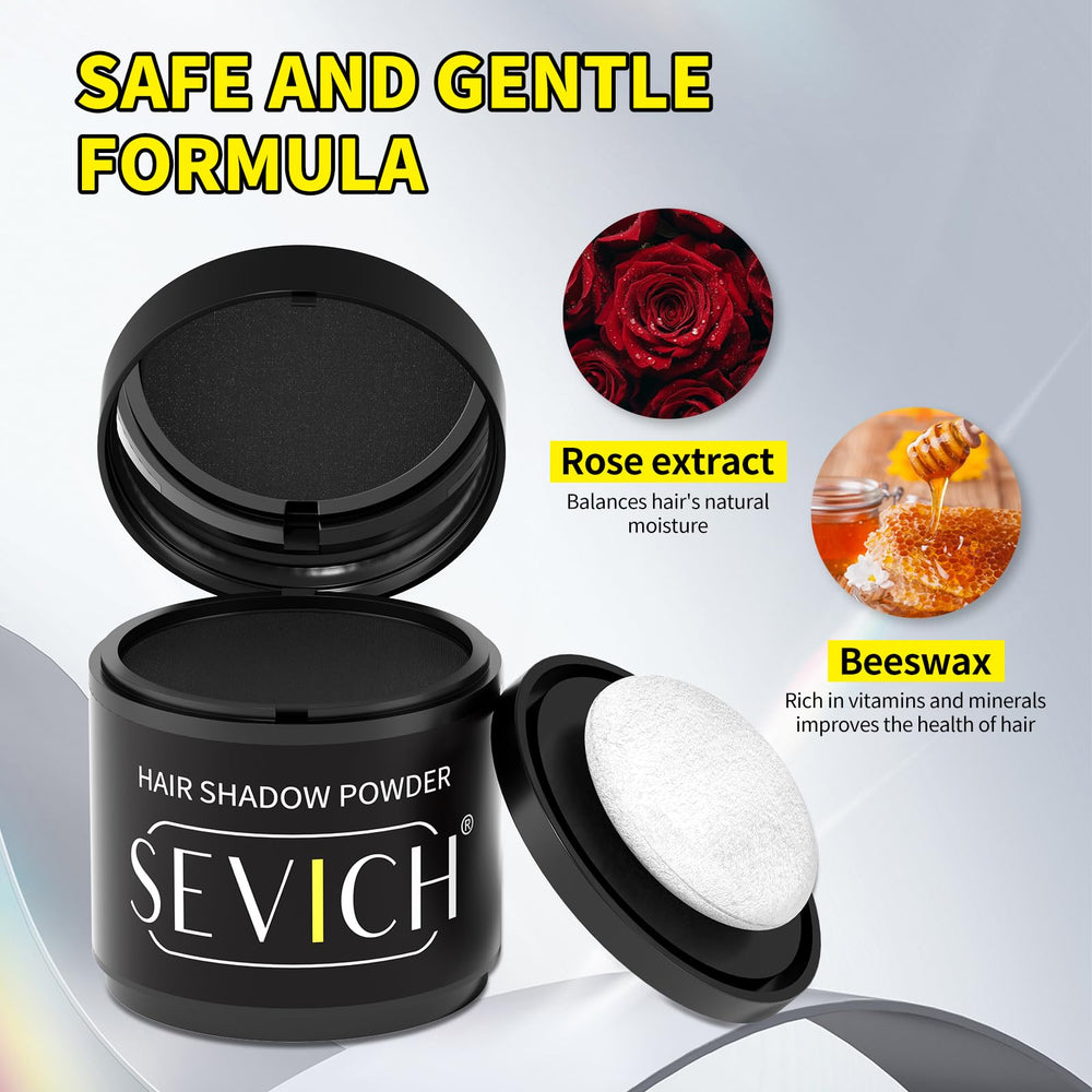 Camouflage naturel SEVICH Hairline Powder par mélange brun foncé et brun clair.