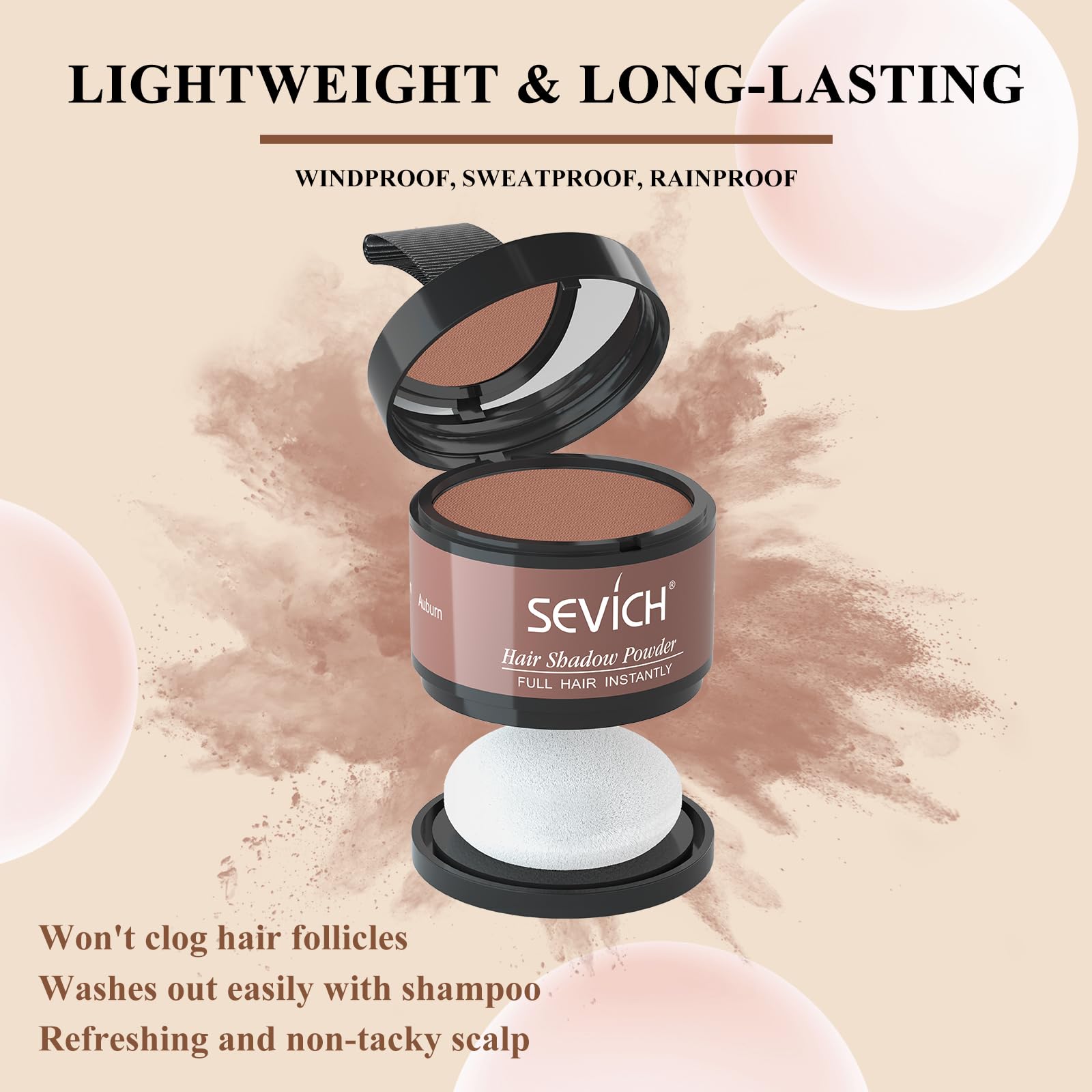 SEVICH Poudre de ligne capillaire application rapide dans votre sac.