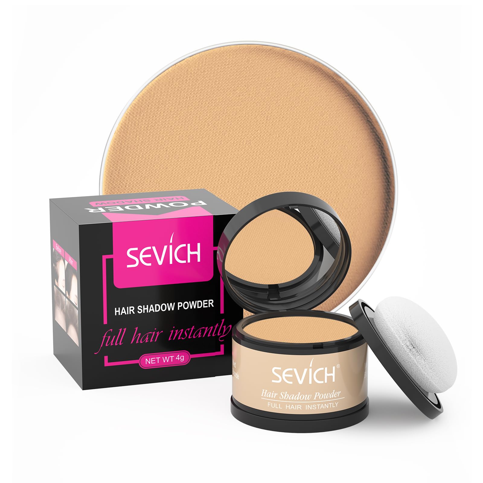 SEVICH Poudre-front Instantanée couvre rapidement les racines grises avec naturel.