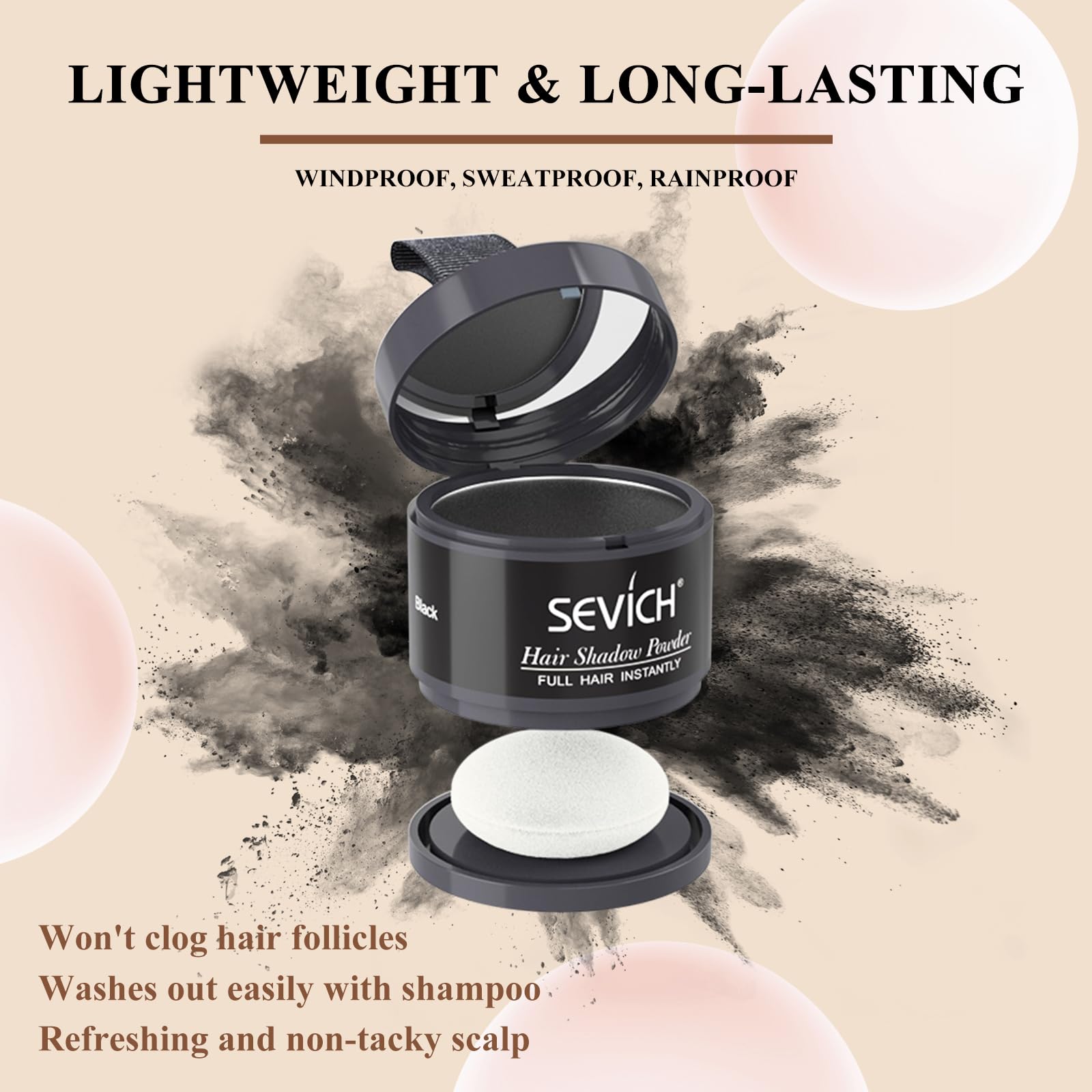 SEVICH Poudre ligne-cheveux applicateur portable pour retouches en déplacement