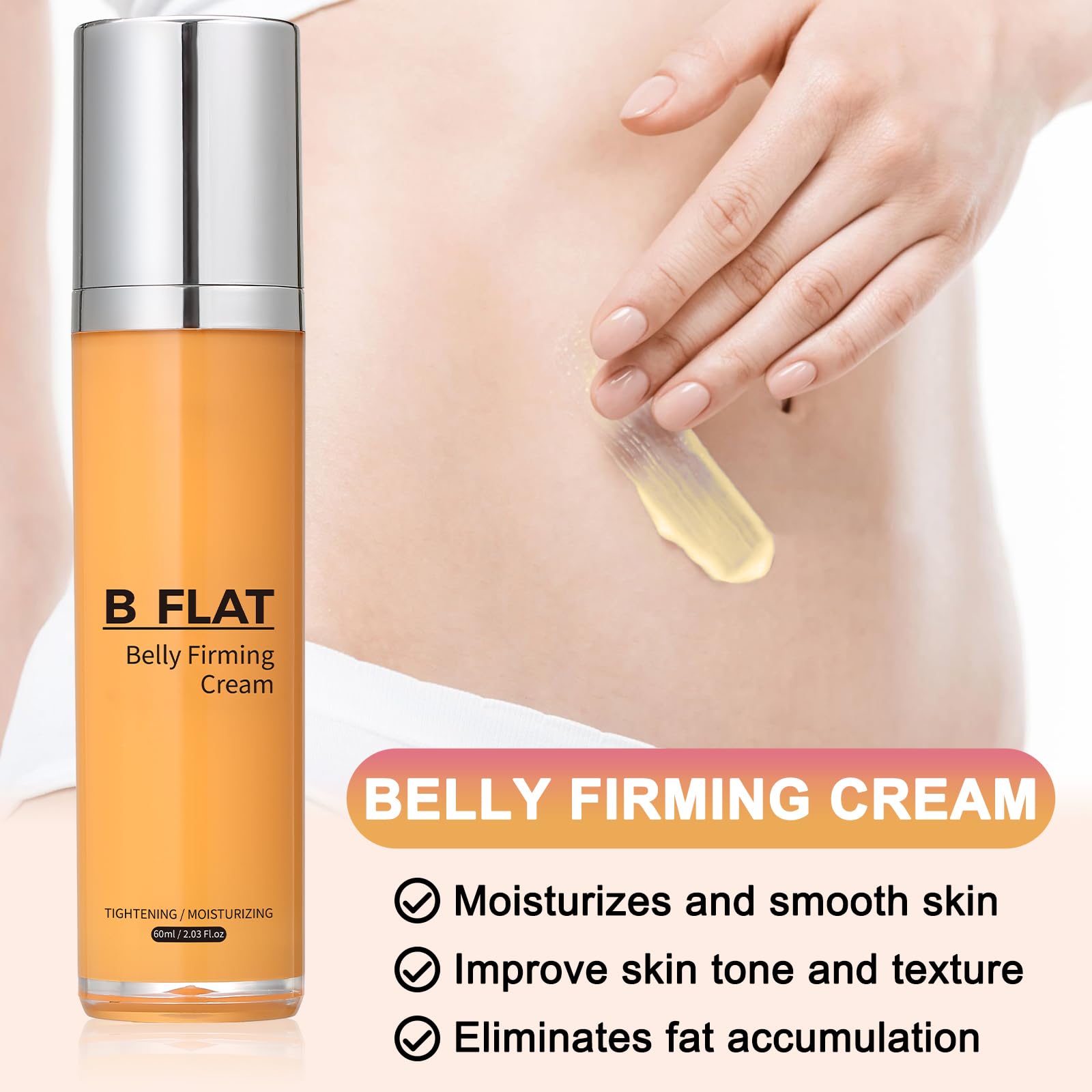 SEWOG B Flat Belly Cream sur cuisses et bras pour hydratation durable.