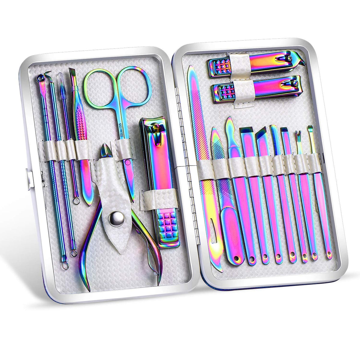 SFYDOM kit manucure arc-en-ciel dans son étui pratique pour déplacements
