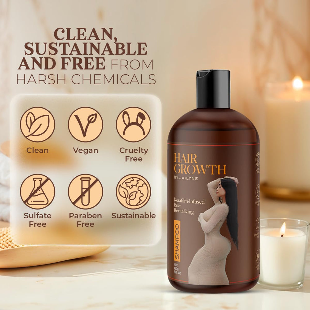 Shampoing croissance cheveux Jailyne Ojeda – flacon-doseur pratique, usage quotidien sans sulfates.
