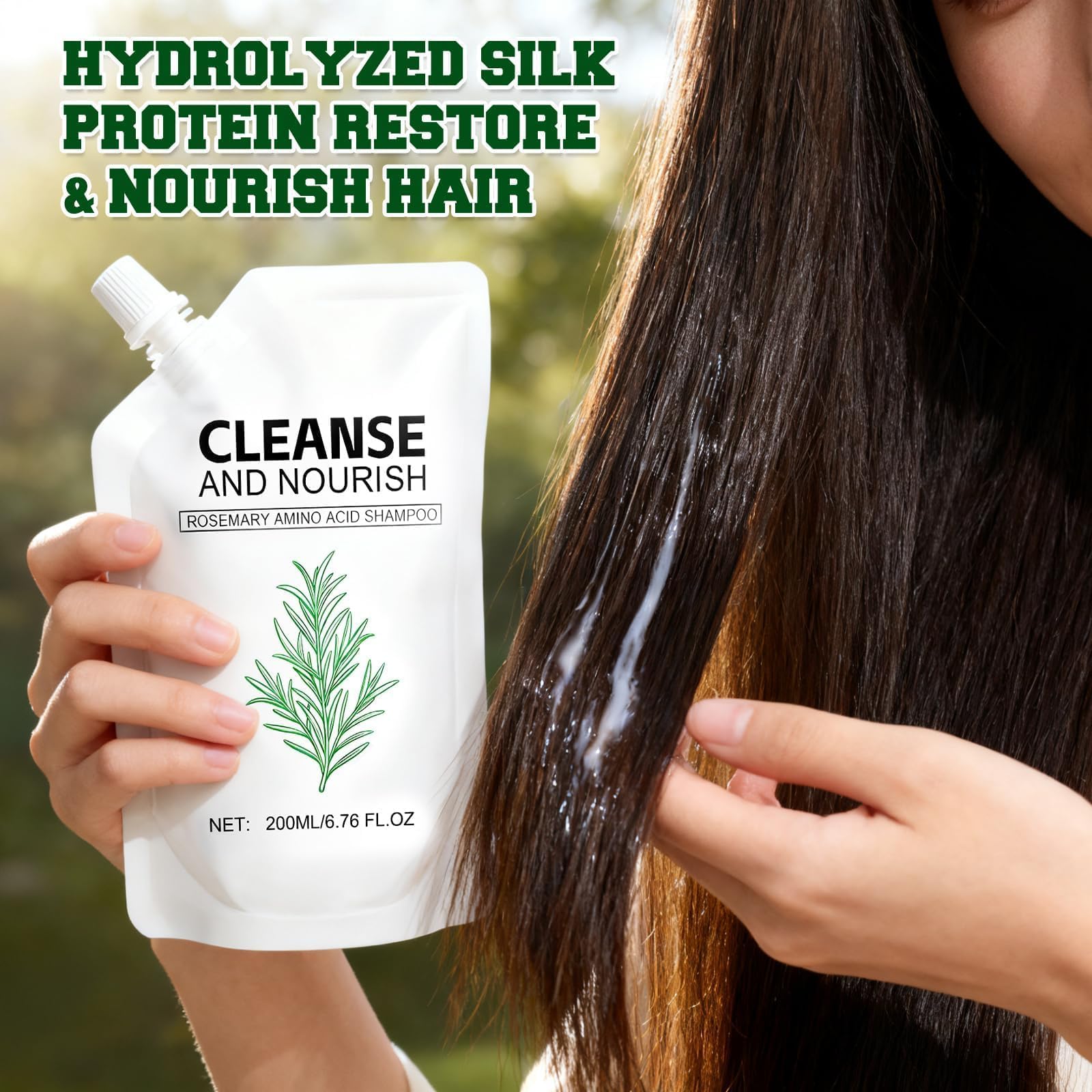 Shampooing romarin acides aminés – flacon pratique et solide pour une routine beauté.