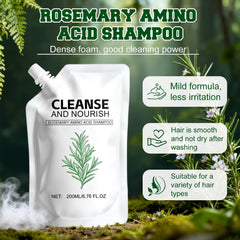 Shampooing romarin acides aminés – cuir chevelu apaisé et hydraté, réduction du sébum.