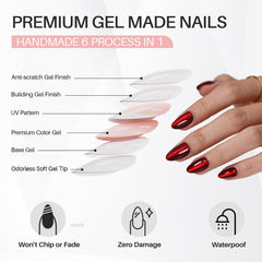 SHANGMENG kit complet 32 ongles 16 tailles pour ajustement personnalisé.