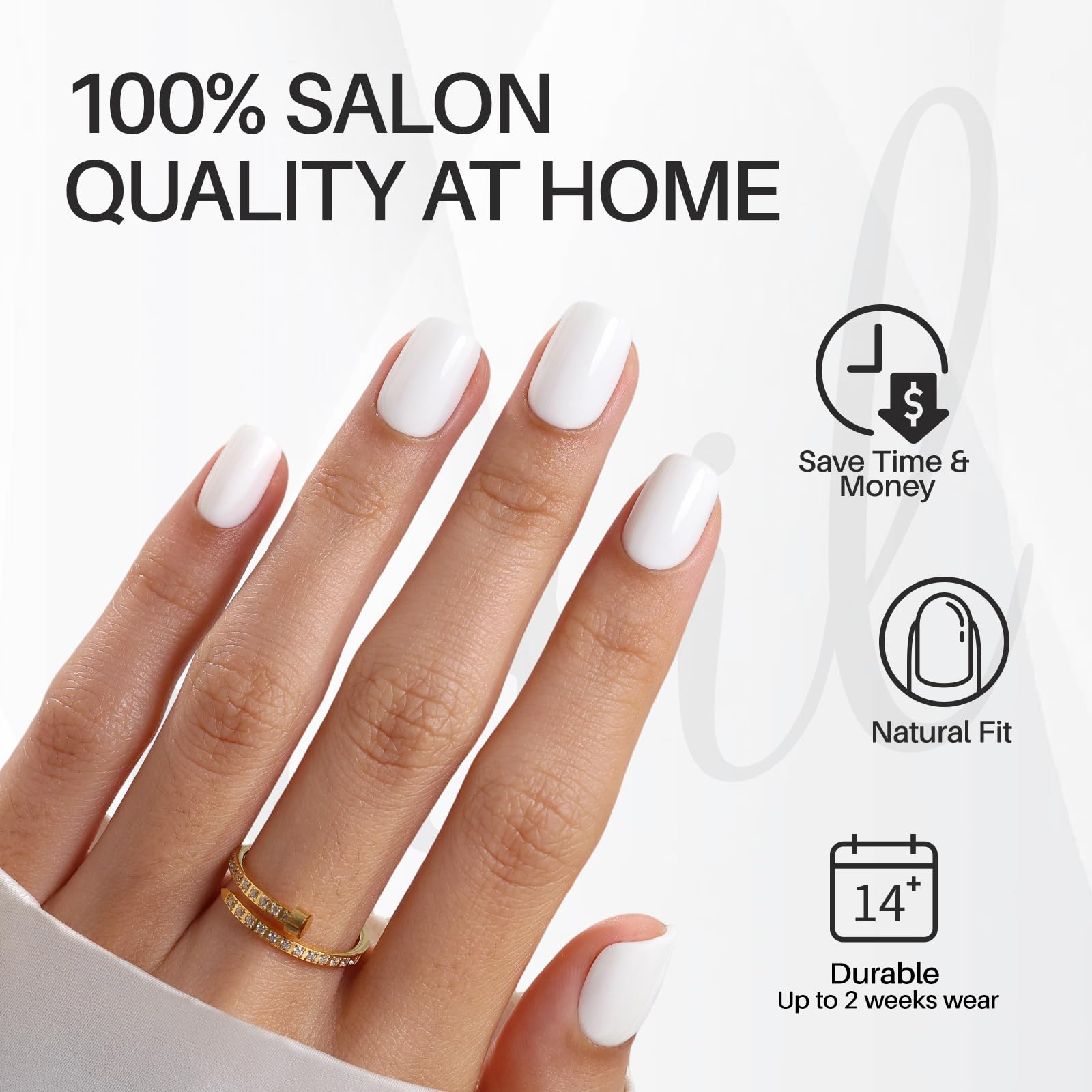 Gros plan sur ongles blancs courts avec gel de construction SHANGMENG