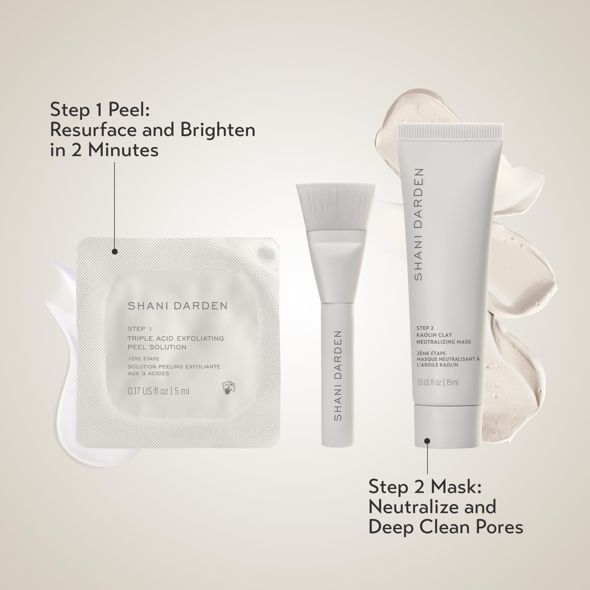 Masque neutralisant Kaolin SHANI DARDEN réinitialise la peau après peeling.