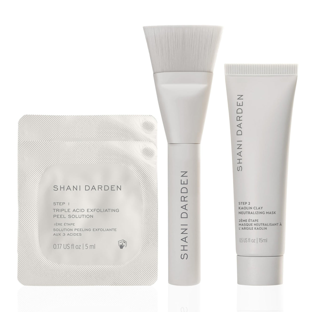 SHANI DARDEN Triple Acid Peel Kit: présentation compacte et idéale en voyage.