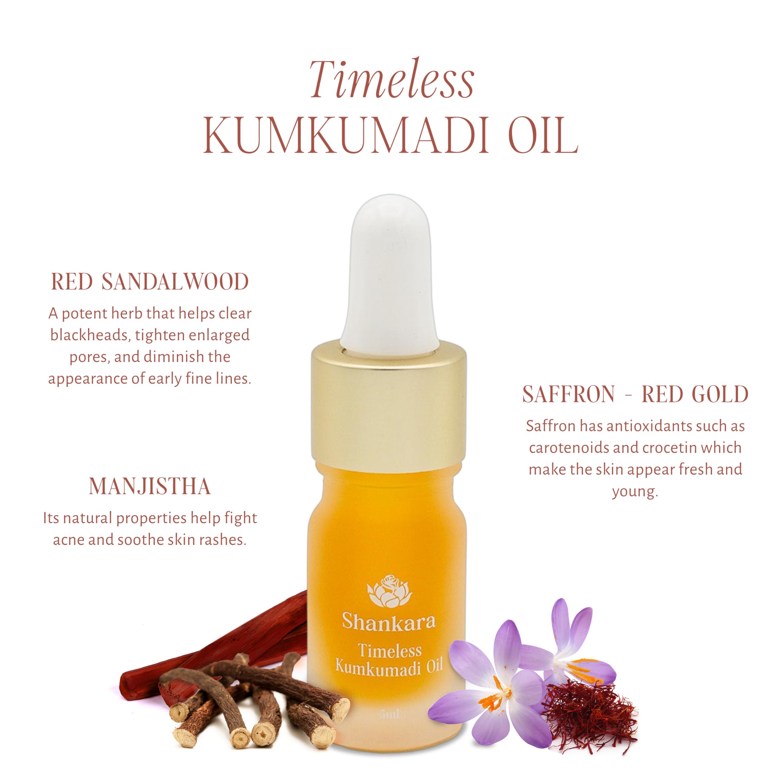 Shankara Kumkumadi Oil golden liquid ready to nourish skin softly