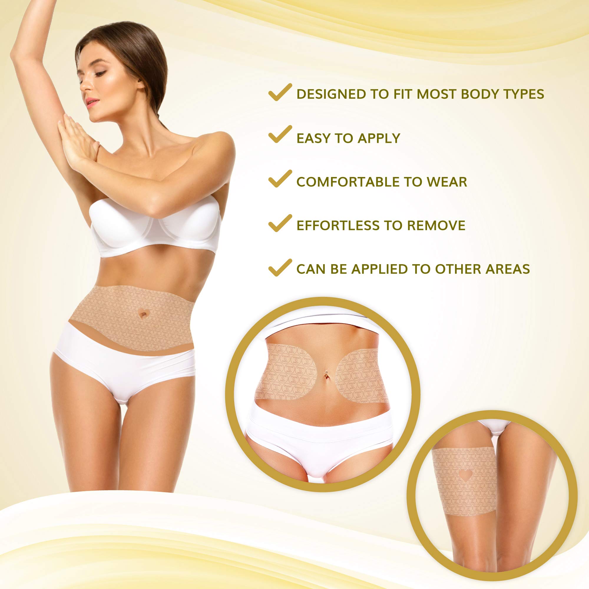 Shape and Tone Wrap Confort Durable – porté discrètement sous les vêtements.