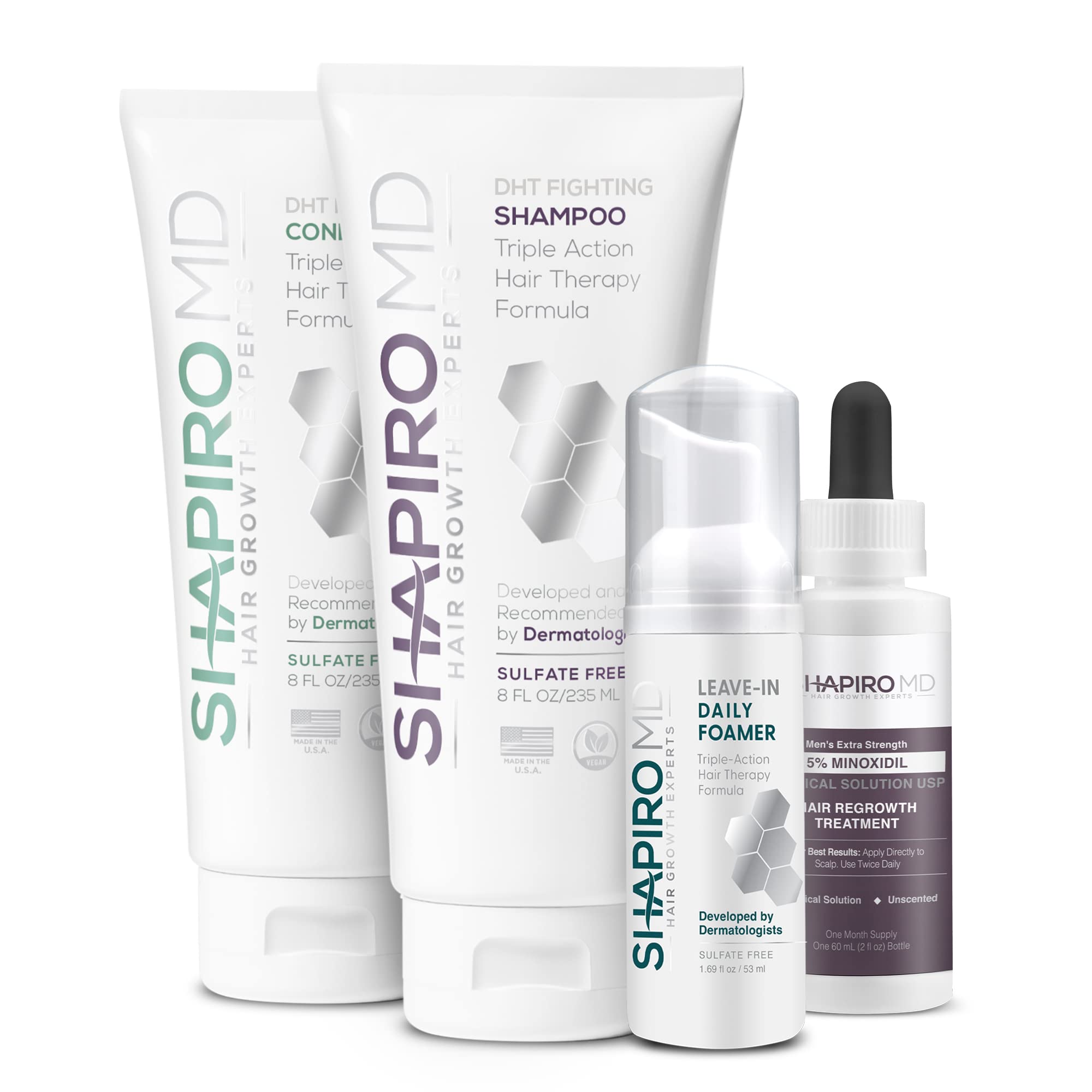 Shapiro MD Regrowth Shampoing: revitalise la densité capillaire et la douceur.