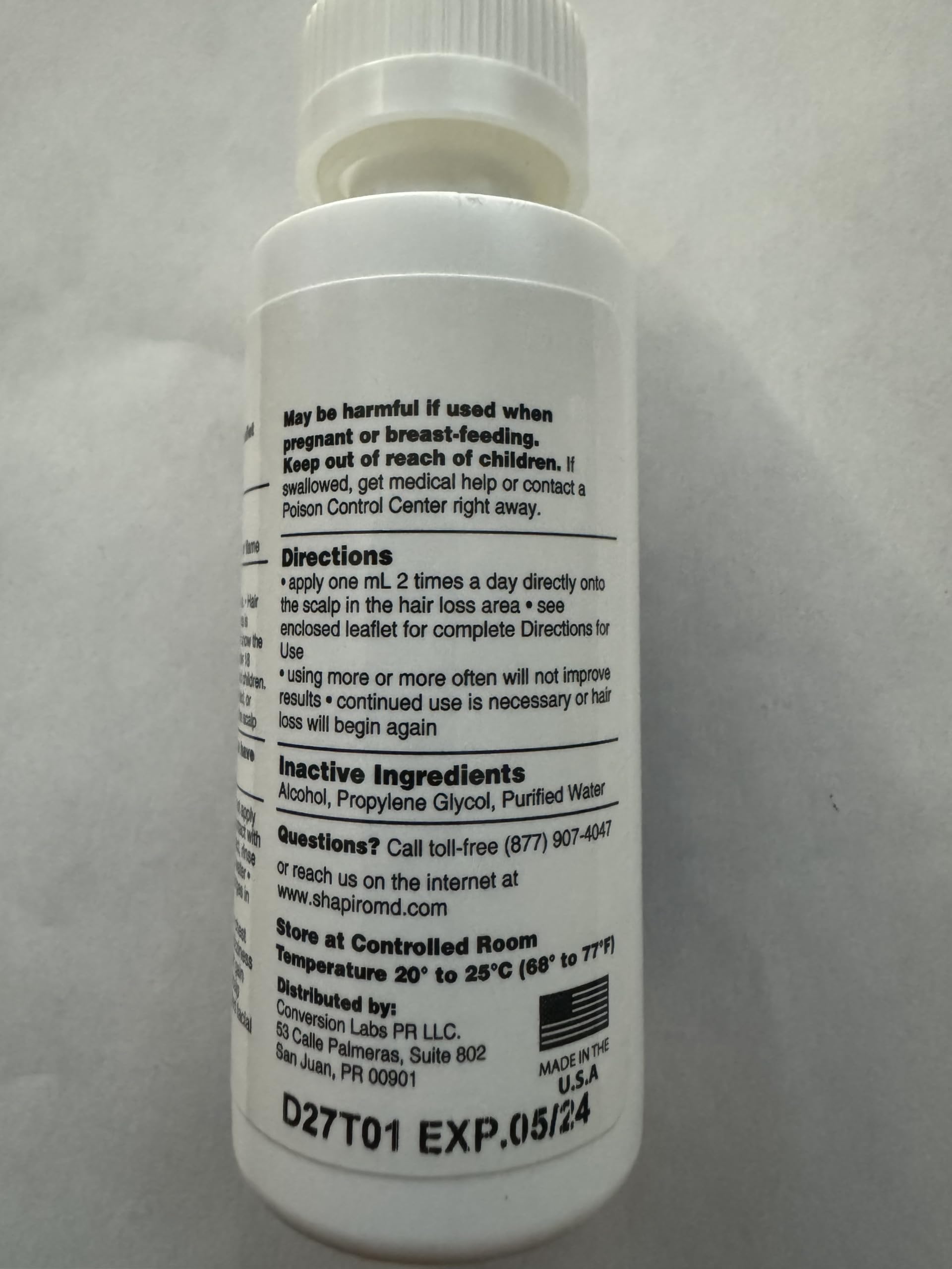 Shapiro MD Minoxidil 2% styled hair look after use