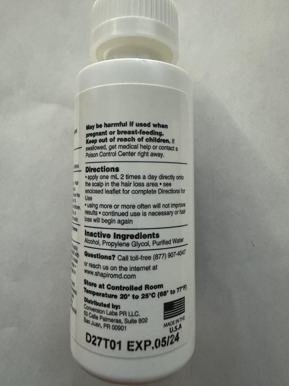 Shapiro MD Minoxidil 2% styled hair look after use