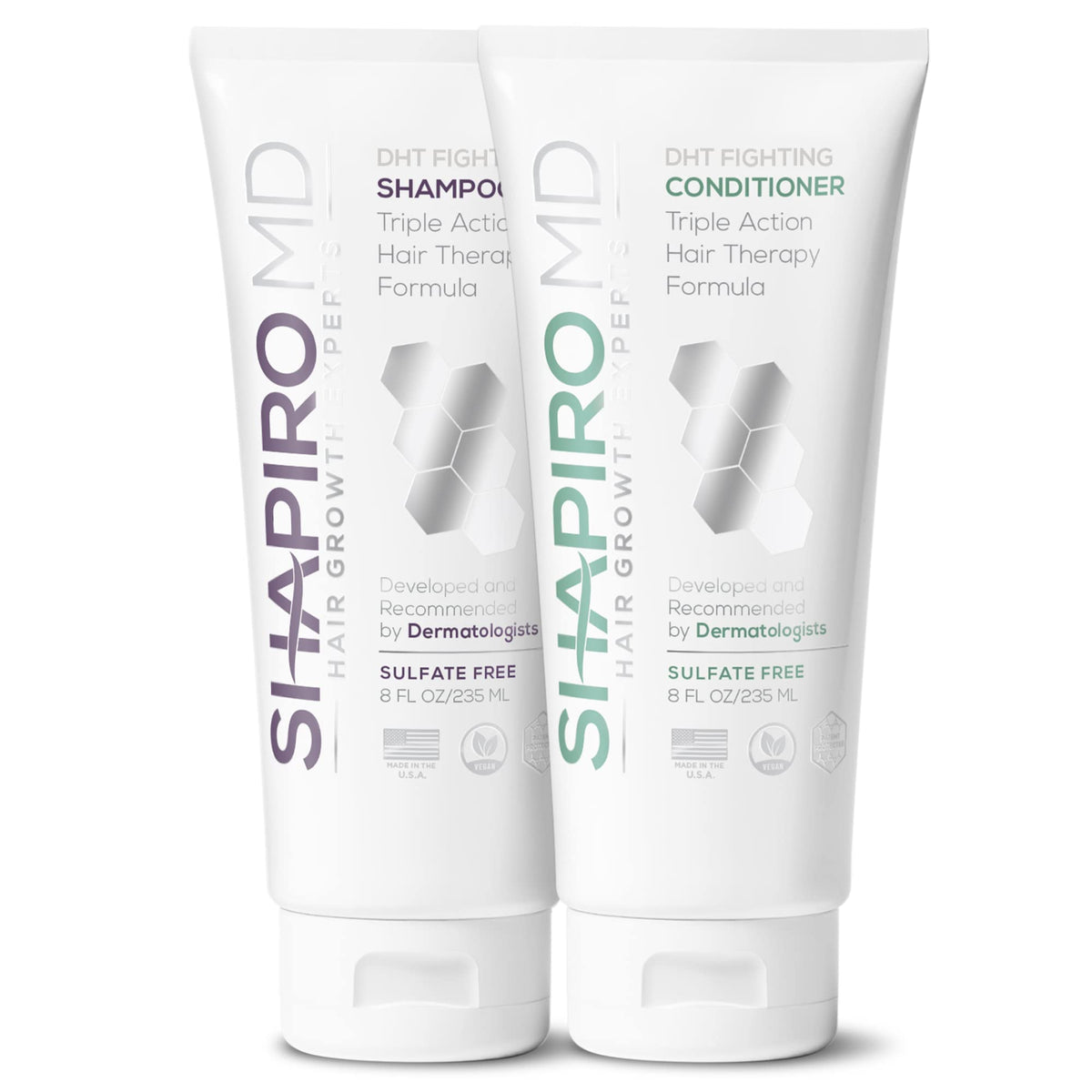 Shapiro MD Shampoo bouteille, flacon élégant pour nourrir les cheveux.