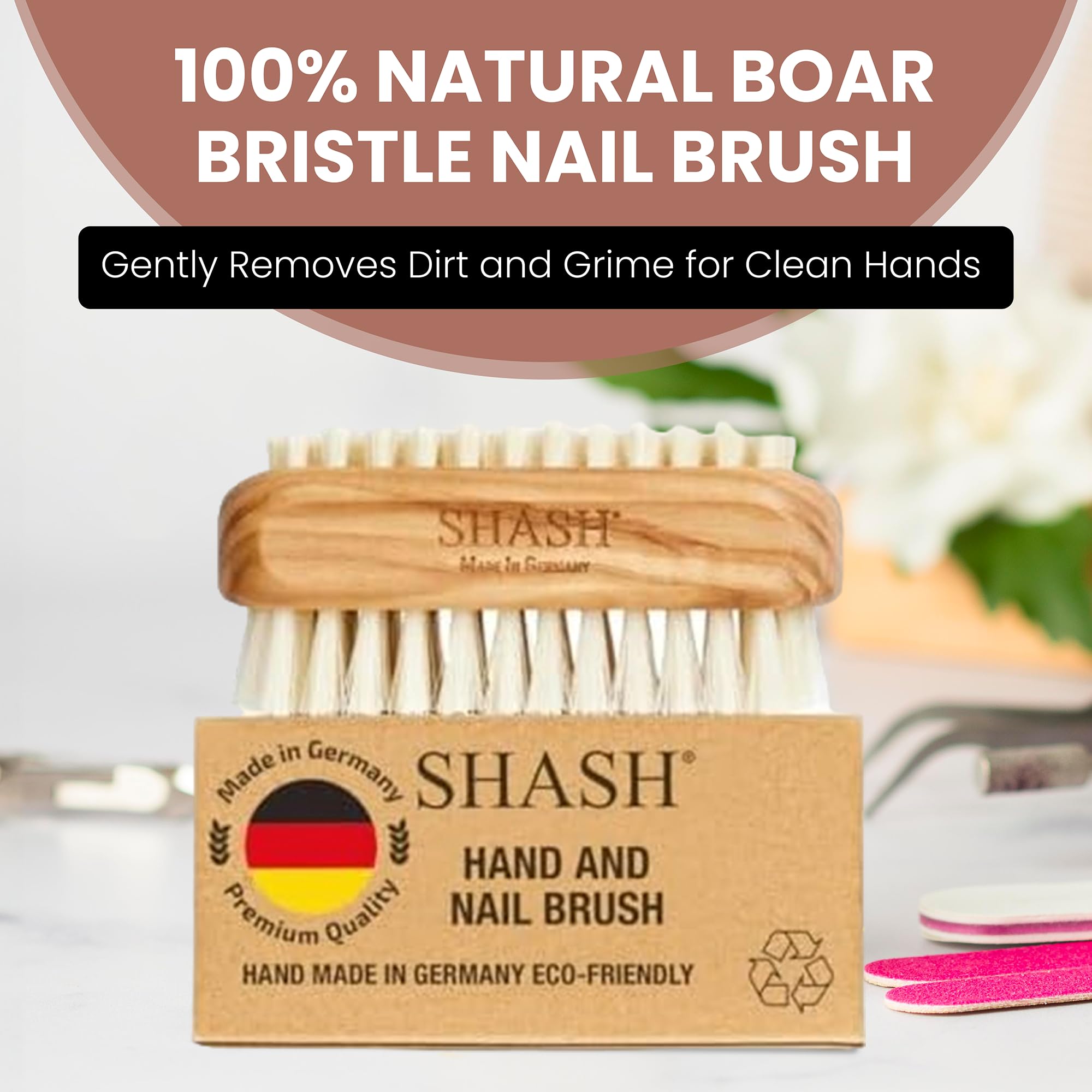 Brosse SHASH fabriquée en Allemagne – matériaux naturels et durables.