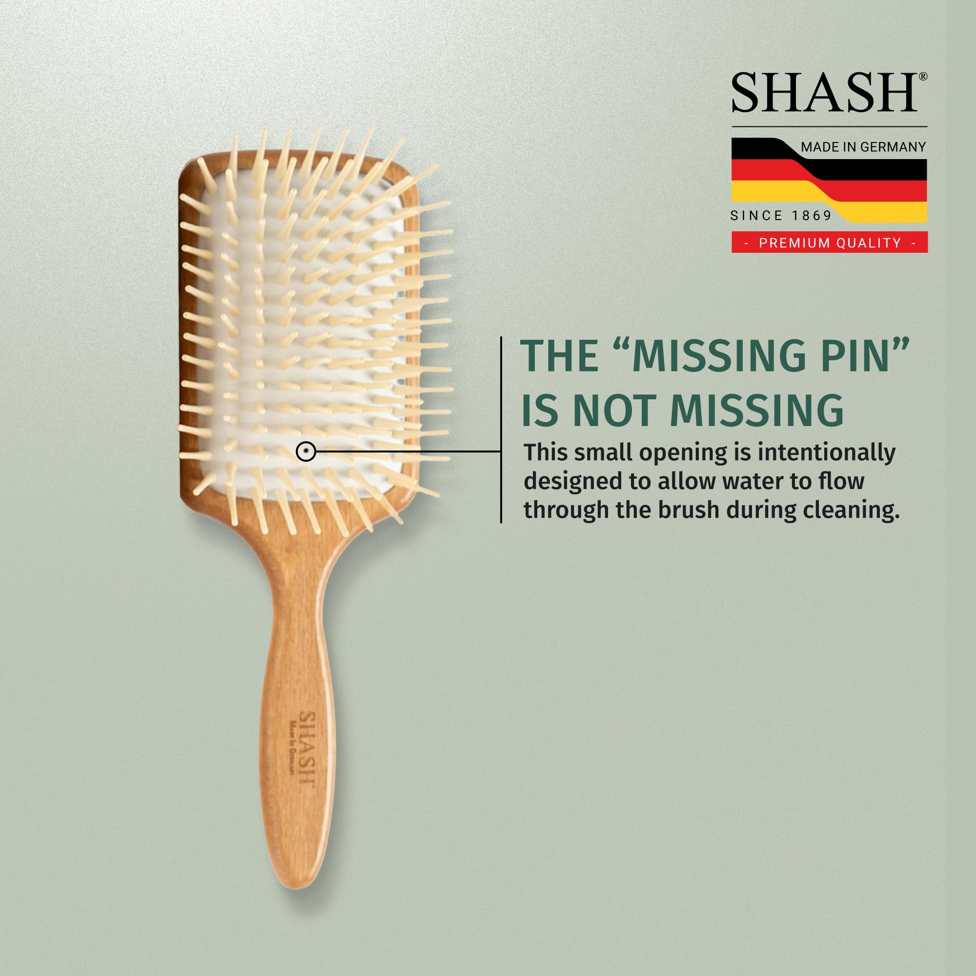SHASH Brosse Paddle détanglement-nœuds: réduit les nœuds et le tiraillement.