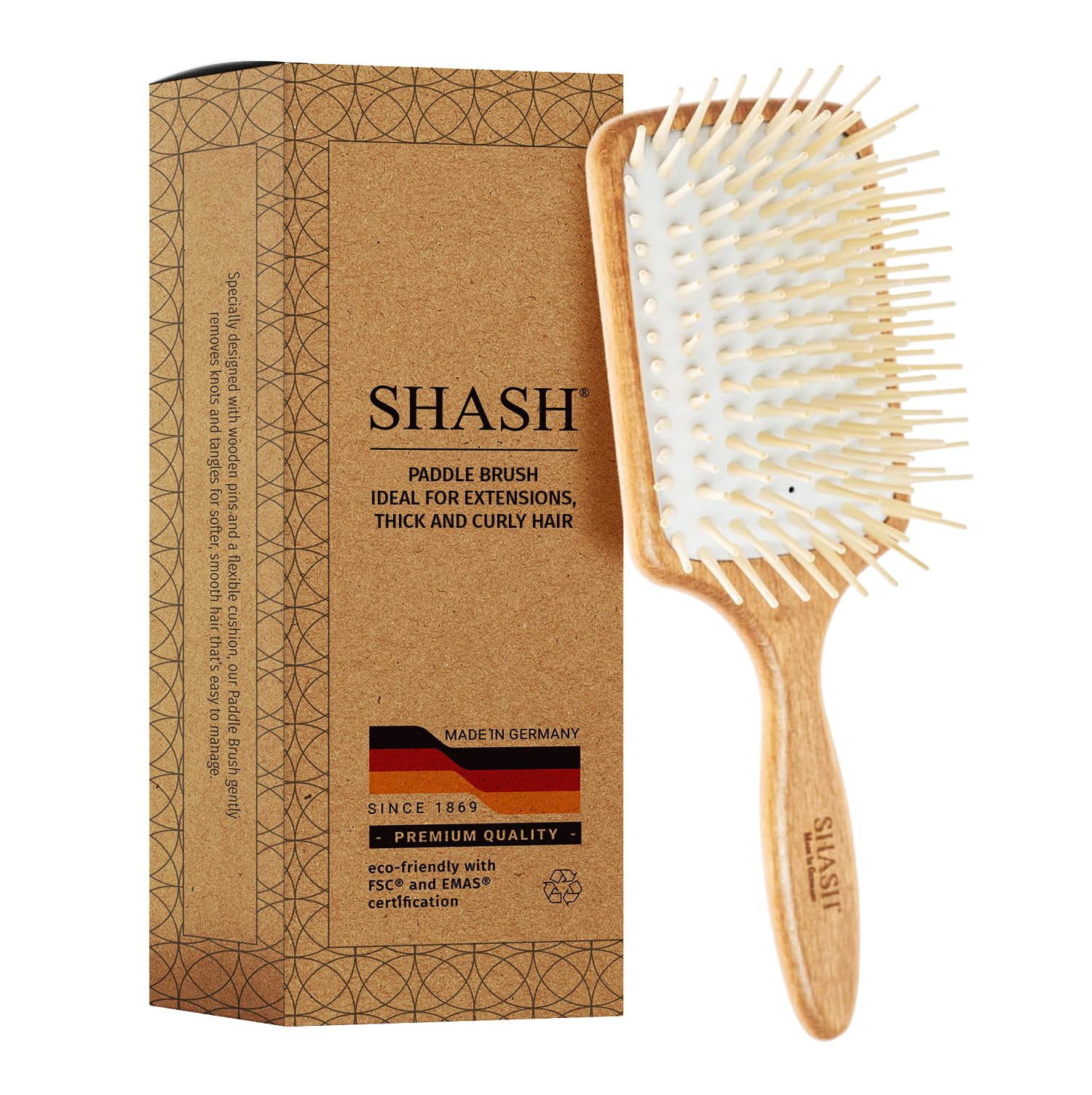 SHASH Brosse Paddle extensions-cheveux: démêlage en douceur pour extensions.