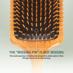SHASH brosse paddle utilisable sur cheveux mouillés ou secs, pratique au quotidien.