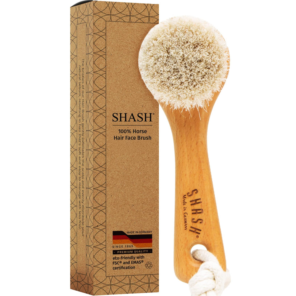 Brosse SHASH pour visage exfoliante, nettoyage en profondeur et éclat naturel.