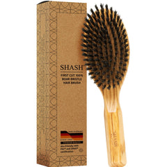 Brosse SHASH Everyday avec poils de sanglier visibles, démêle en douceur les cheveux fins.