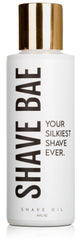 SHAVE BAE – Huile de rasage naturelle en bouteille, glisse douce et peau hydratée.