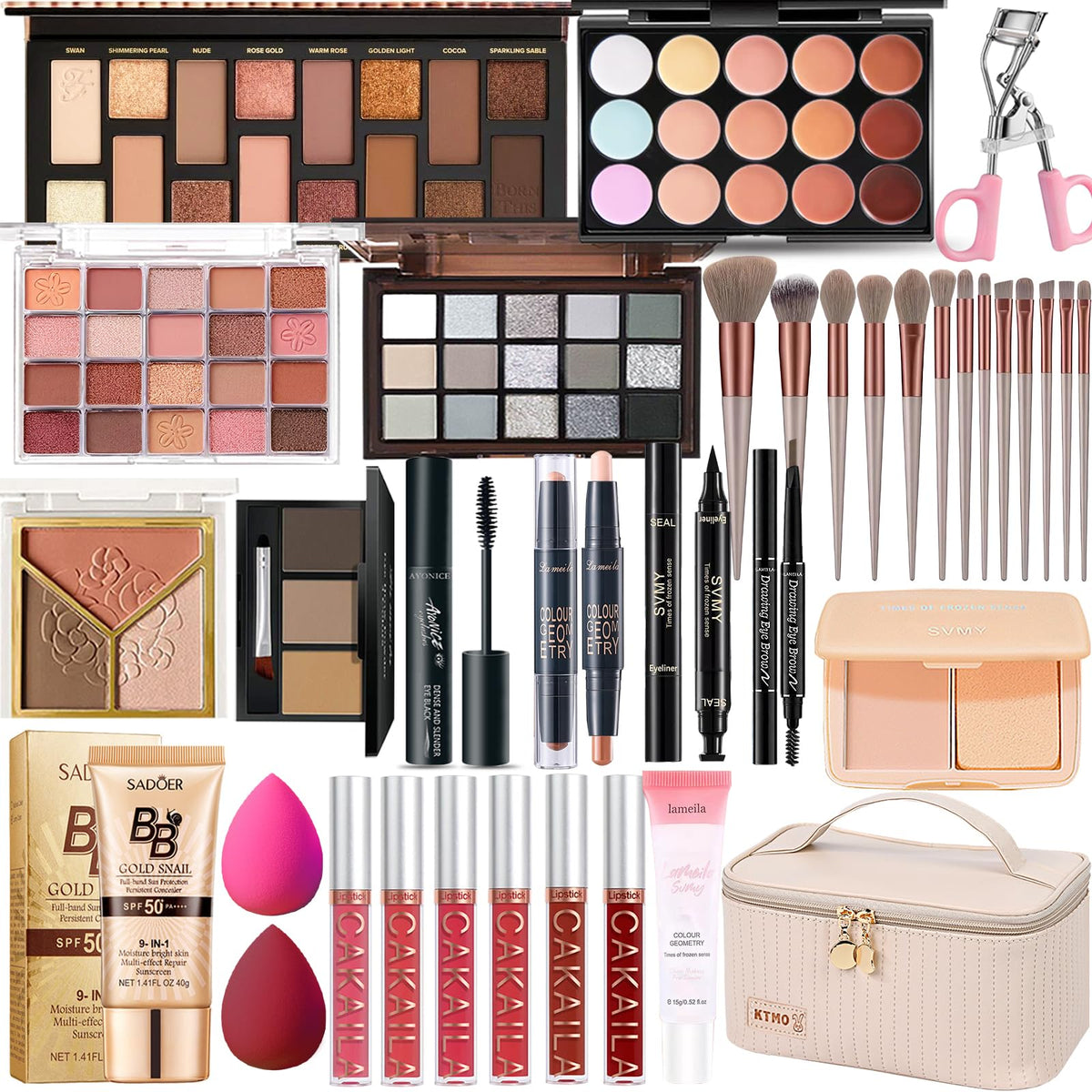 SHELAKIN kit maquillage fards paupières roses pour un look frais et polyvalent.