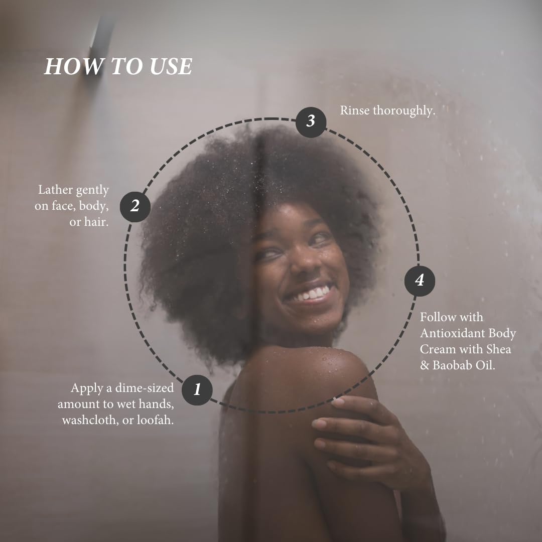 Ingredients close-up highlights oatmeal and shea butter for nourishing care.