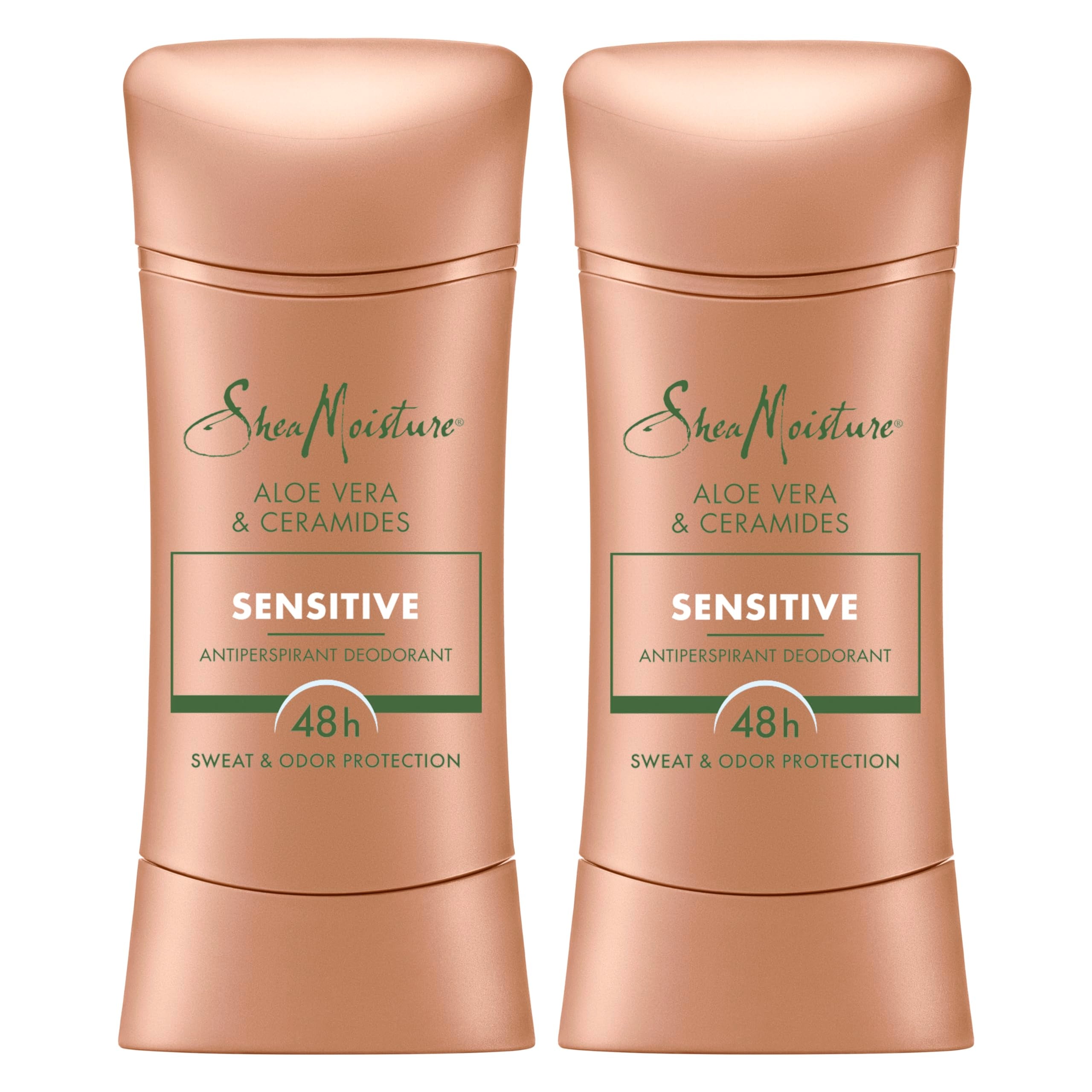 Sheamoisture Antiperspirant Stick Sensitive Aloe-Céramides, Bouteille : douceur et protection durable.