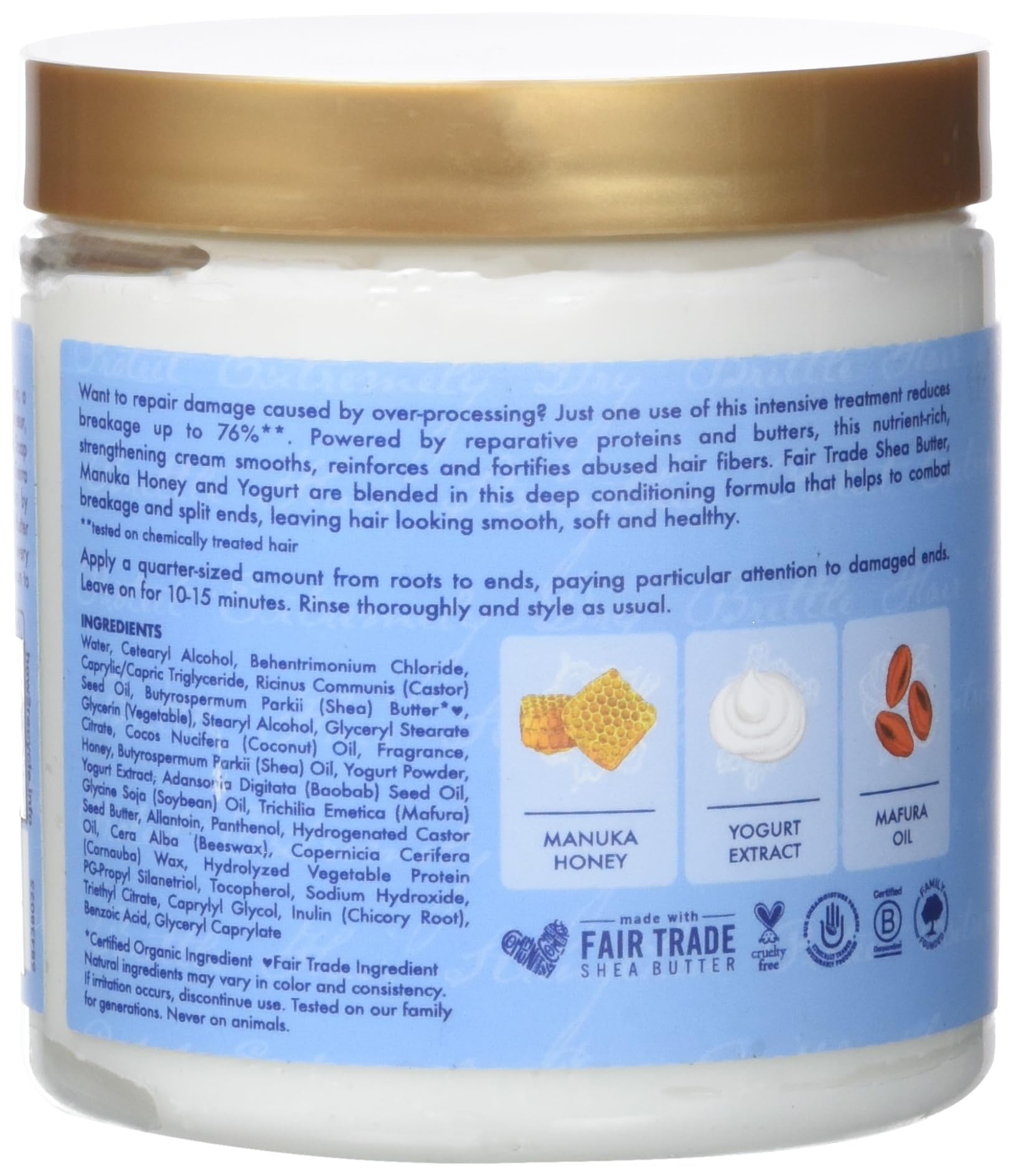 SheaMoisture – appliquer sur cheveux humides pour une hydratation efficace.