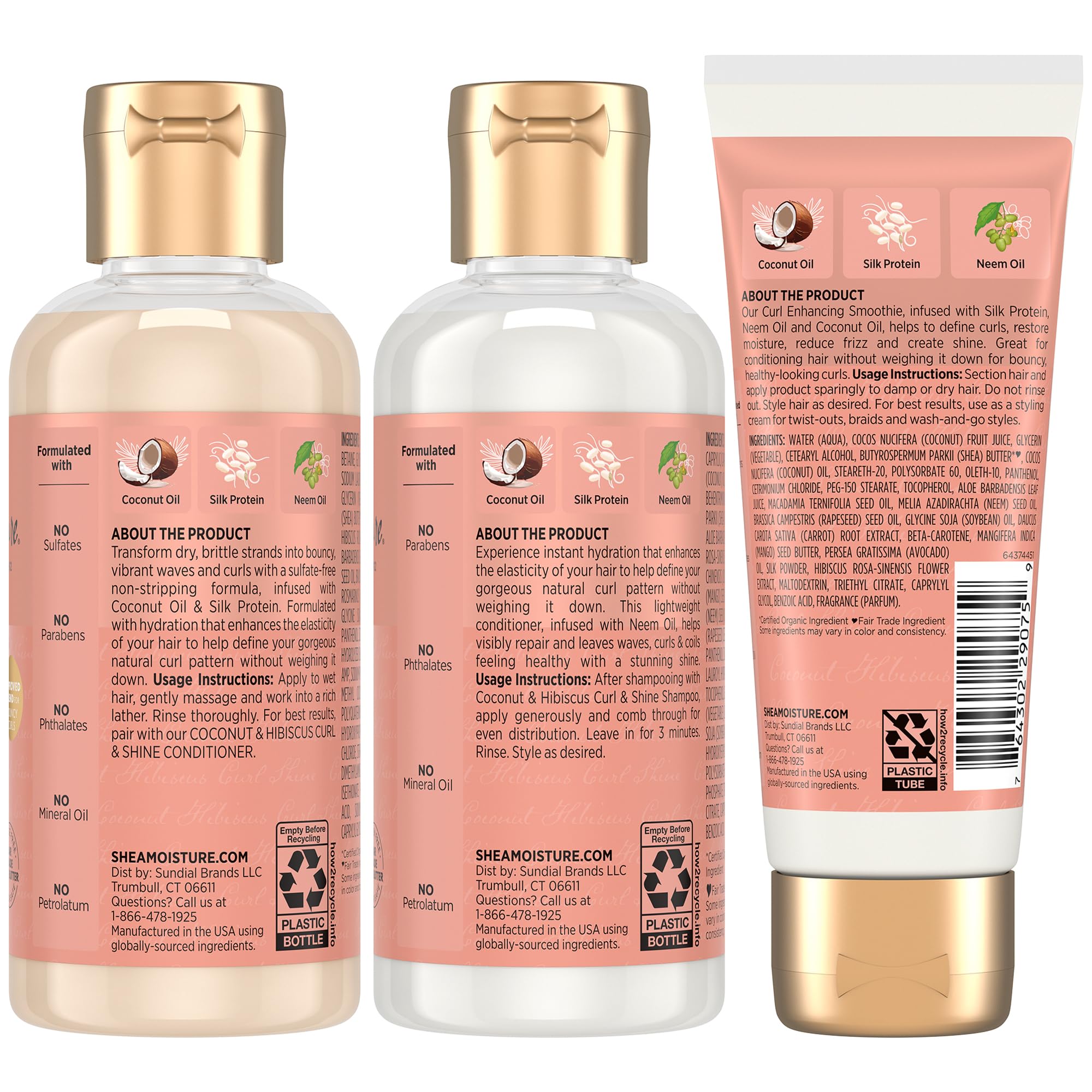 Après-shampooing coco hibiscus SheaMoisture démêlant et hydratant.