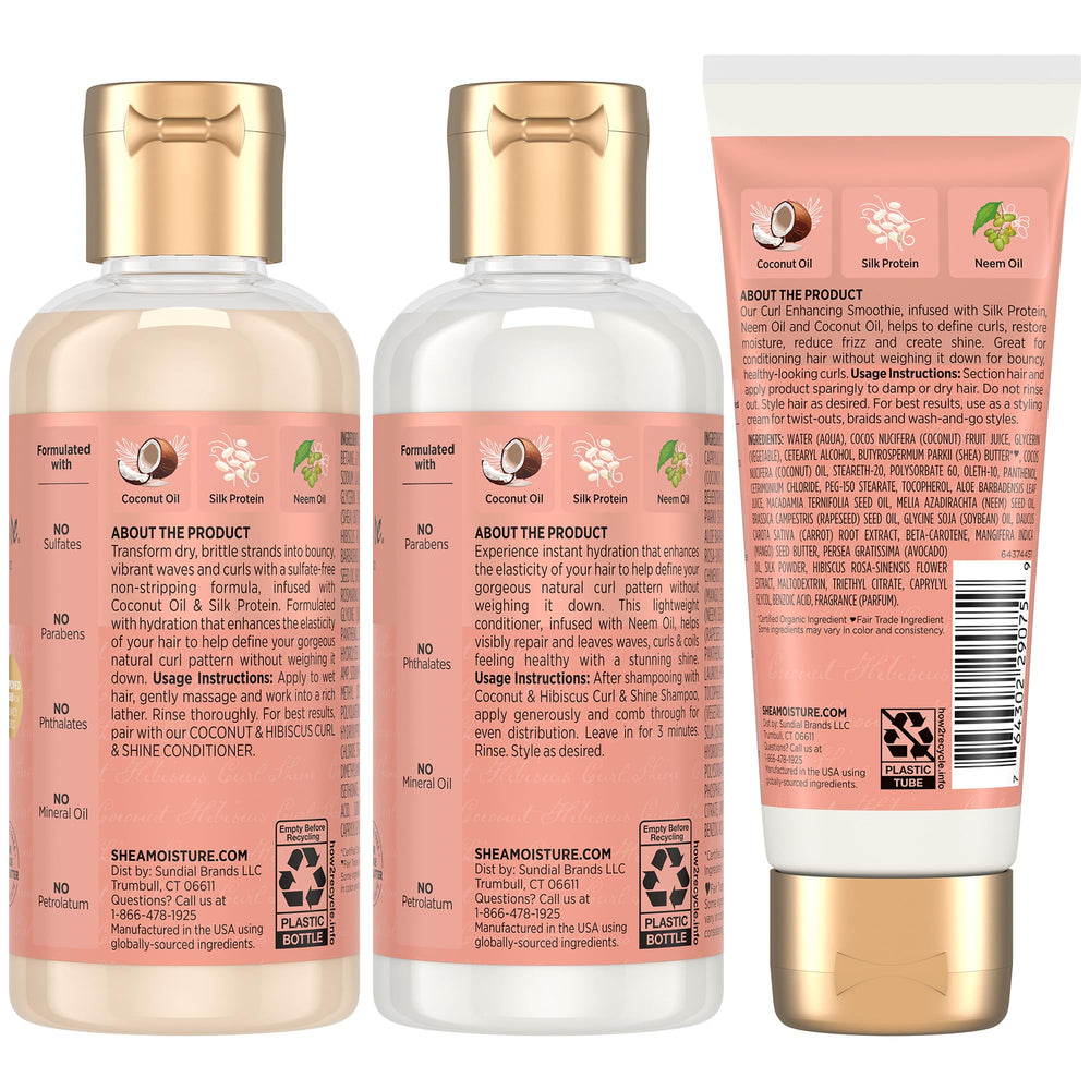 Après-shampooing coco hibiscus SheaMoisture démêlant et hydratant.