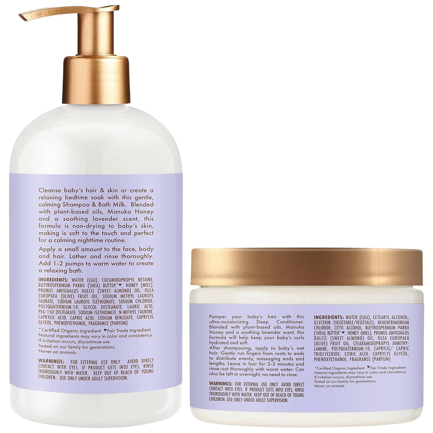 Lait de bain nocturne Lavande SheaMoisture Bebe pour rituel coucher apaisant.