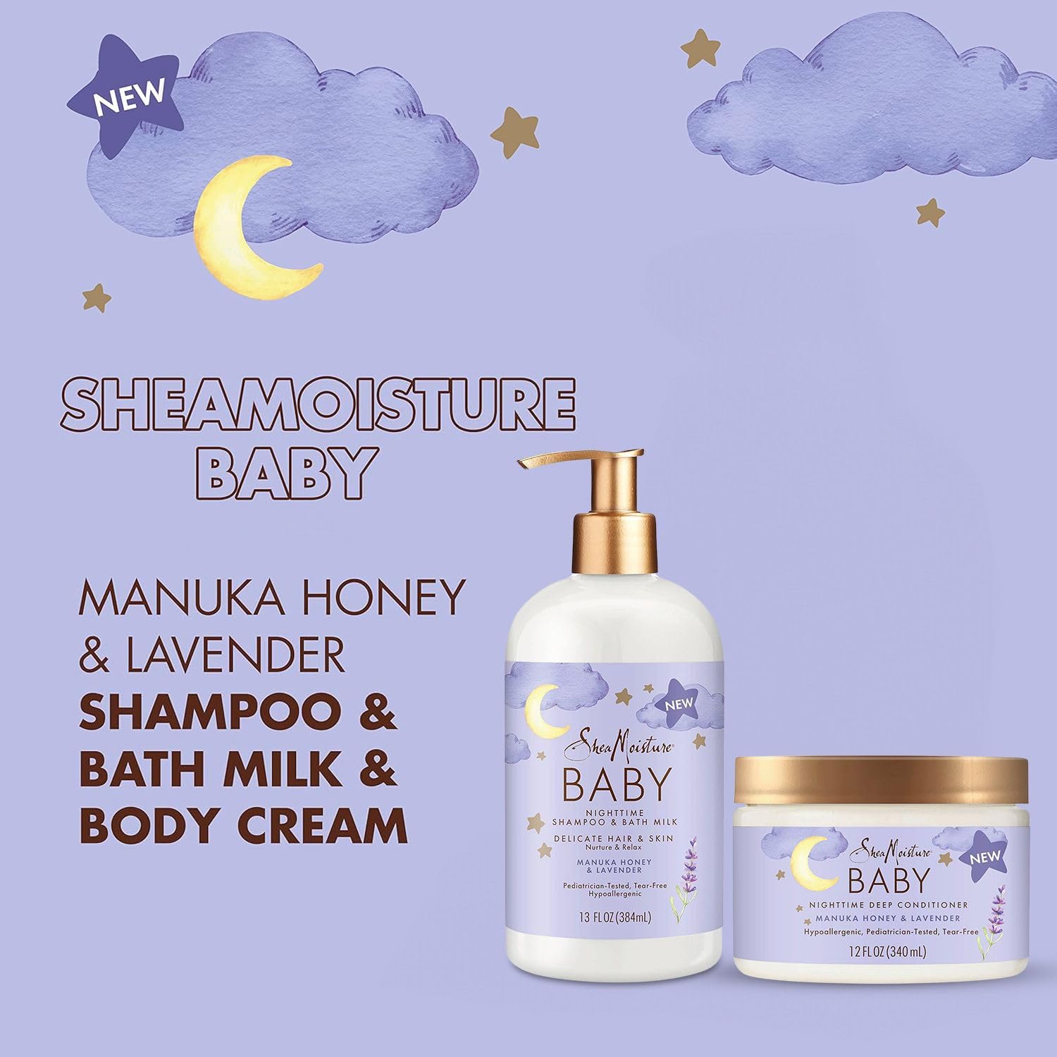 Beurre de Karité et Huile d'Amande Douce SheaMoisture Bebe nourrissants.