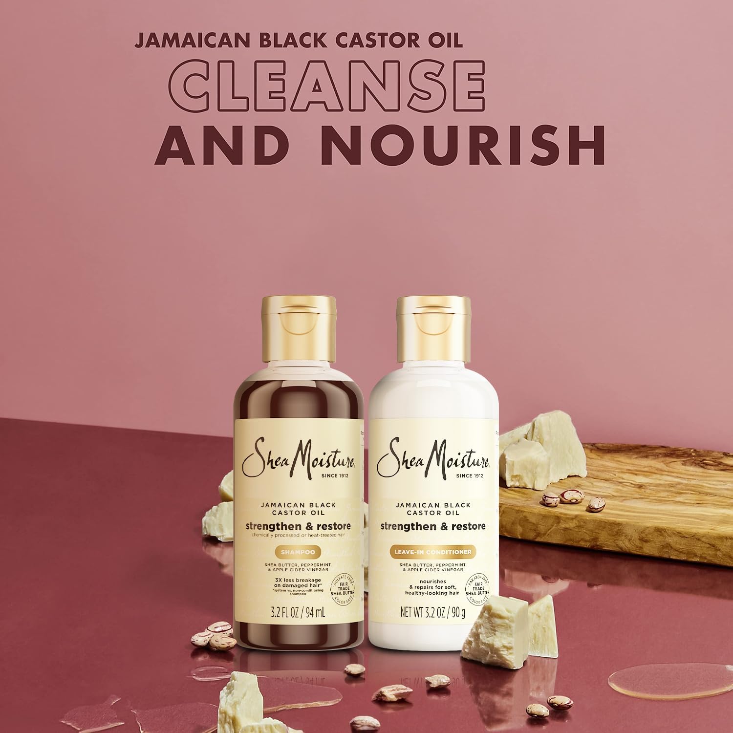 Beurre de karité biologique SheaMoisture, pot hydratant et nourrissant.