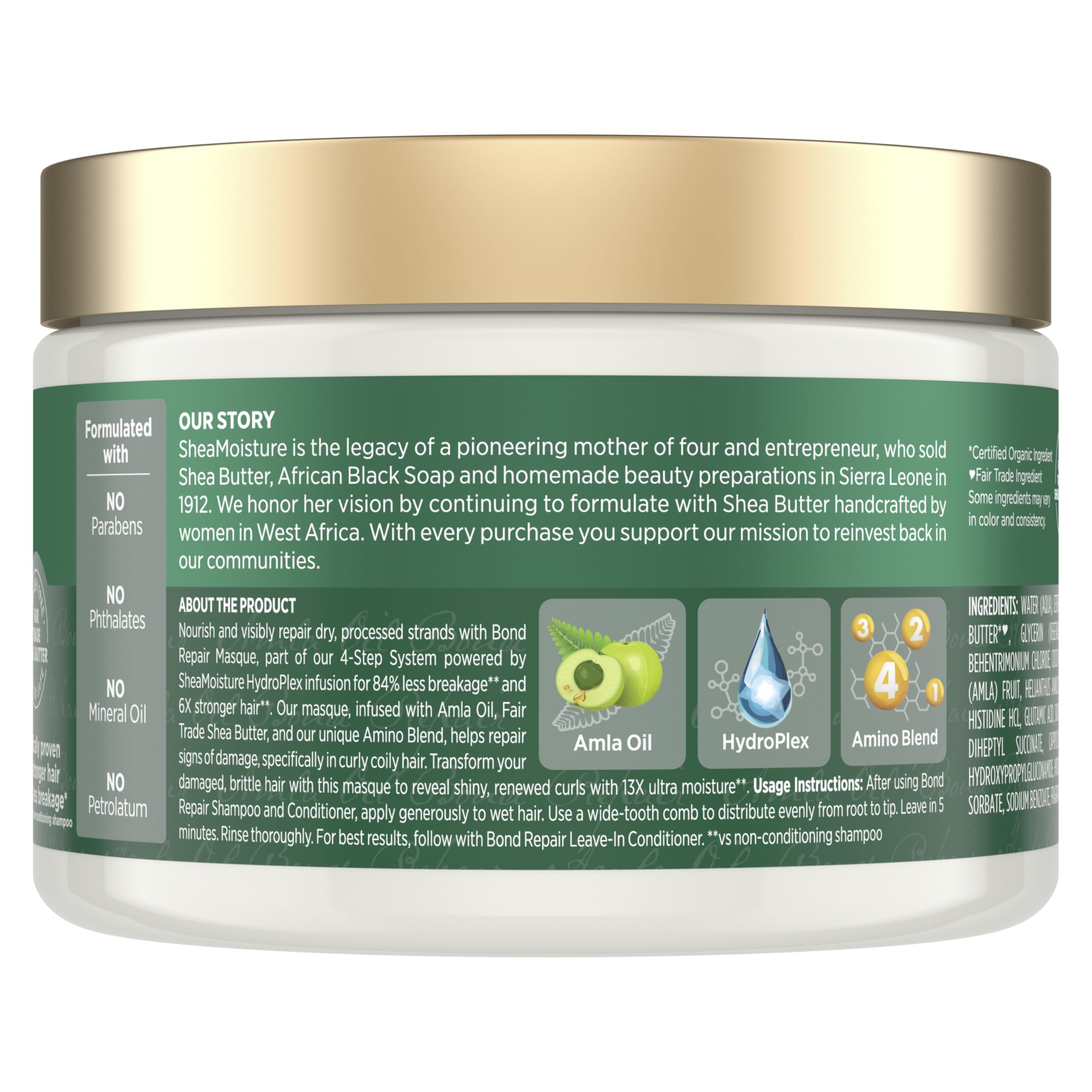 SheaMoisture Bond Repair Masque – huile-amla enrichit les mèches pour plus de résistance