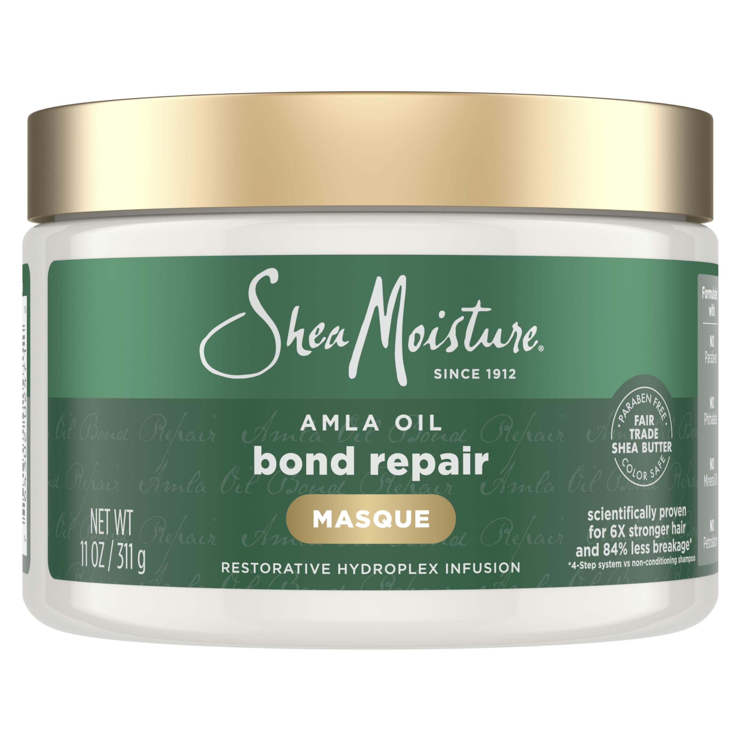 SheaMoisture Bond Repair Masque – bouteille-hydroplex pour hydratation et réparation des cheveux