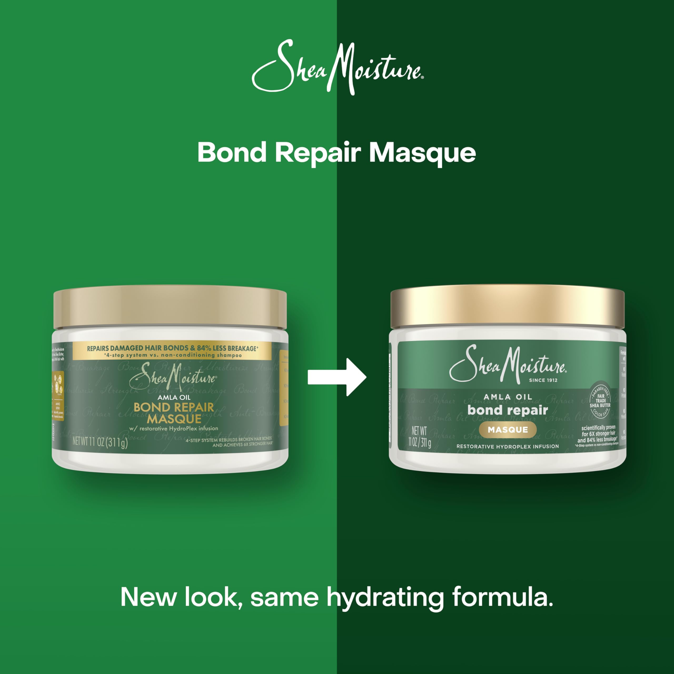 SheaMoisture Bond Repair Masque – texture-cremeuse révélant une application facile et hydratation enveloppante