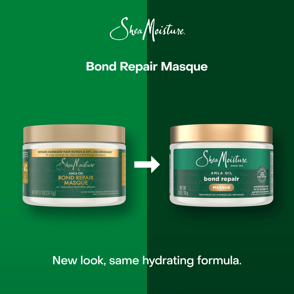 SheaMoisture Bond Repair Masque – texture-cremeuse révélant une application facile et hydratation enveloppante