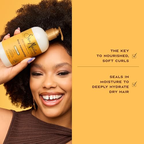 Sheamoisture boucles lisses et brillantes grâce au soin.