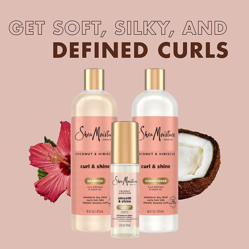 Cheveux bouclés après application SheaMoisture, définition et douceur renforcées.