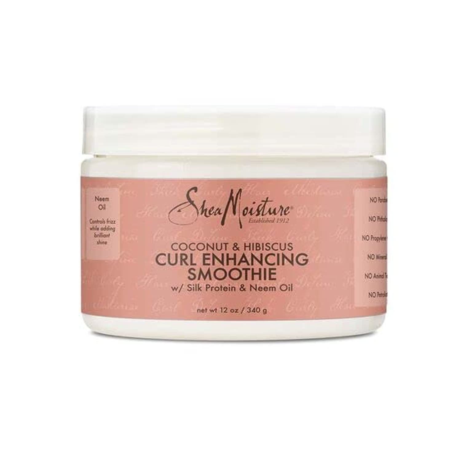 SheaMoisture Coco Hibiscus : bocal 355 ml révélant une texture riche pour nourrir les boucles.