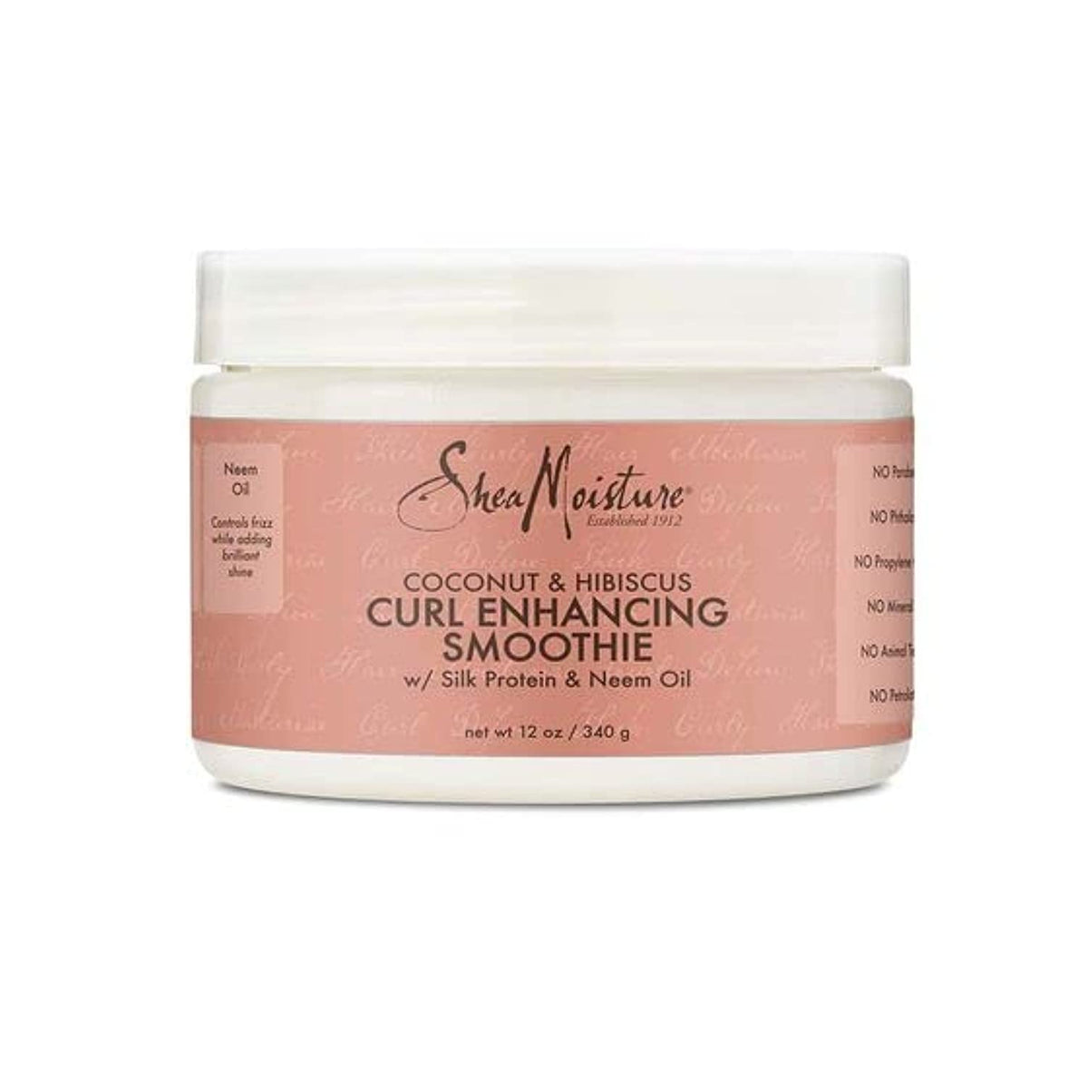 SheaMoisture Coco Hibiscus : bocal 355 ml révélant une texture riche pour nourrir les boucles.