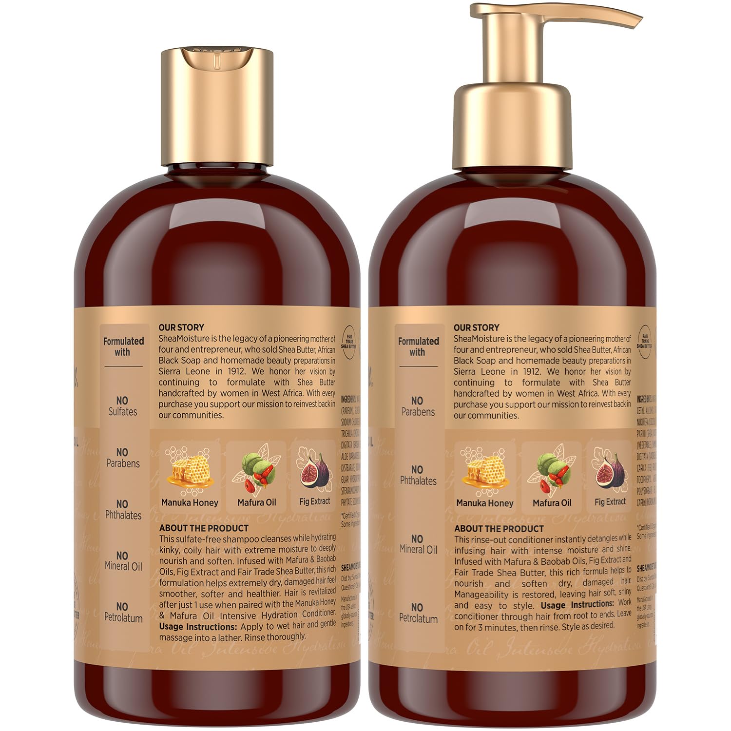 Après-shampoing SheaMoisture Manuka Honey, bouteille visible, démêlage facilité pour cheveux bouclés