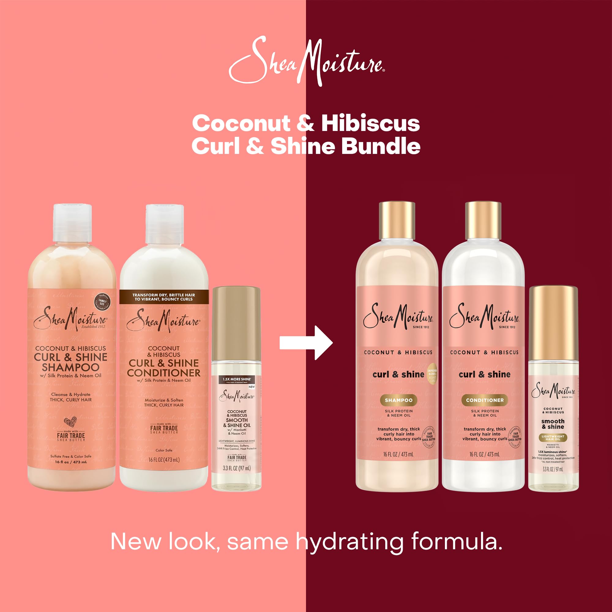 Conditionneur SheaMoisture Coco Hibiscus en bouteille élégante.