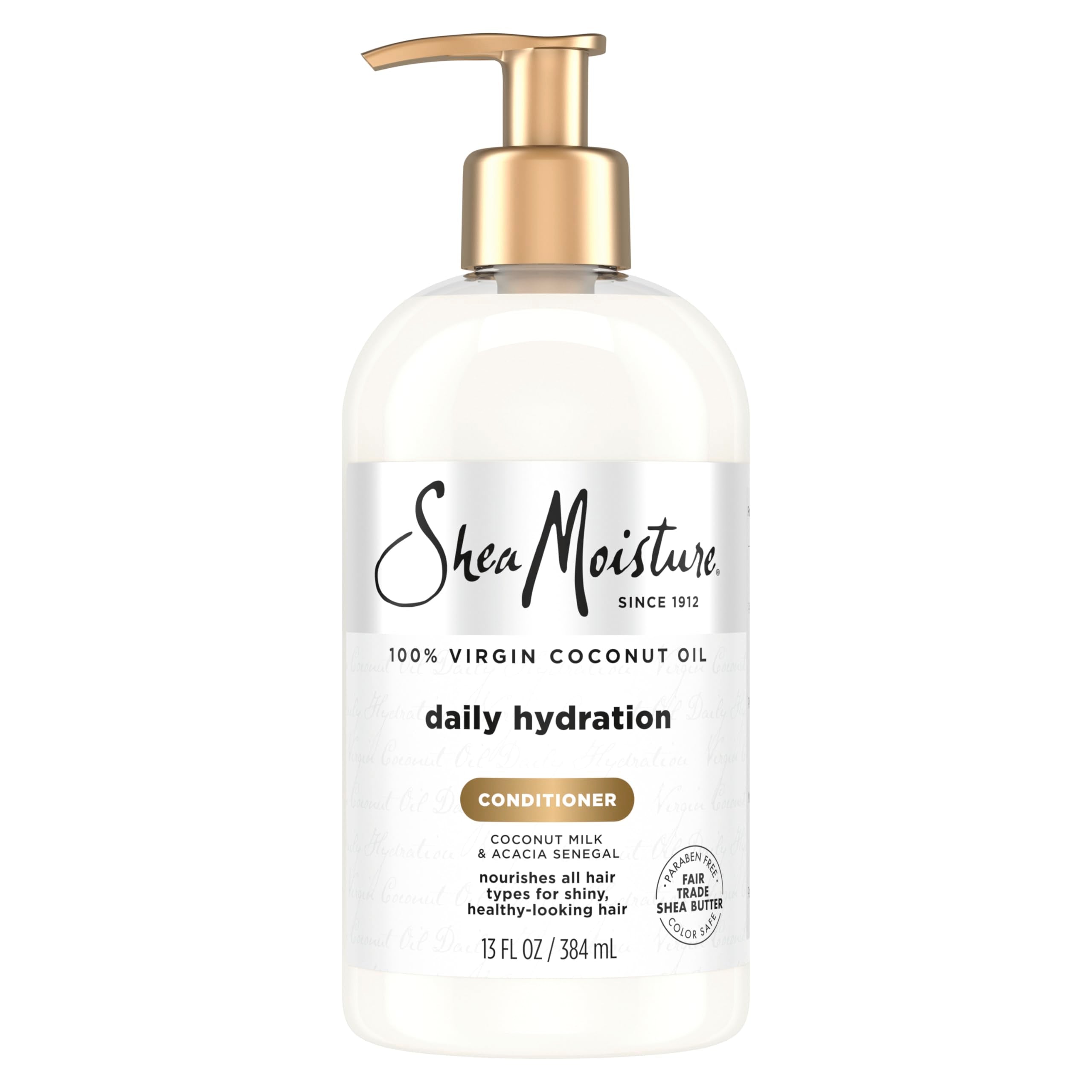 SheaMoisture conditionneur coco virgin en bouteille, cheveux hydratés et doux