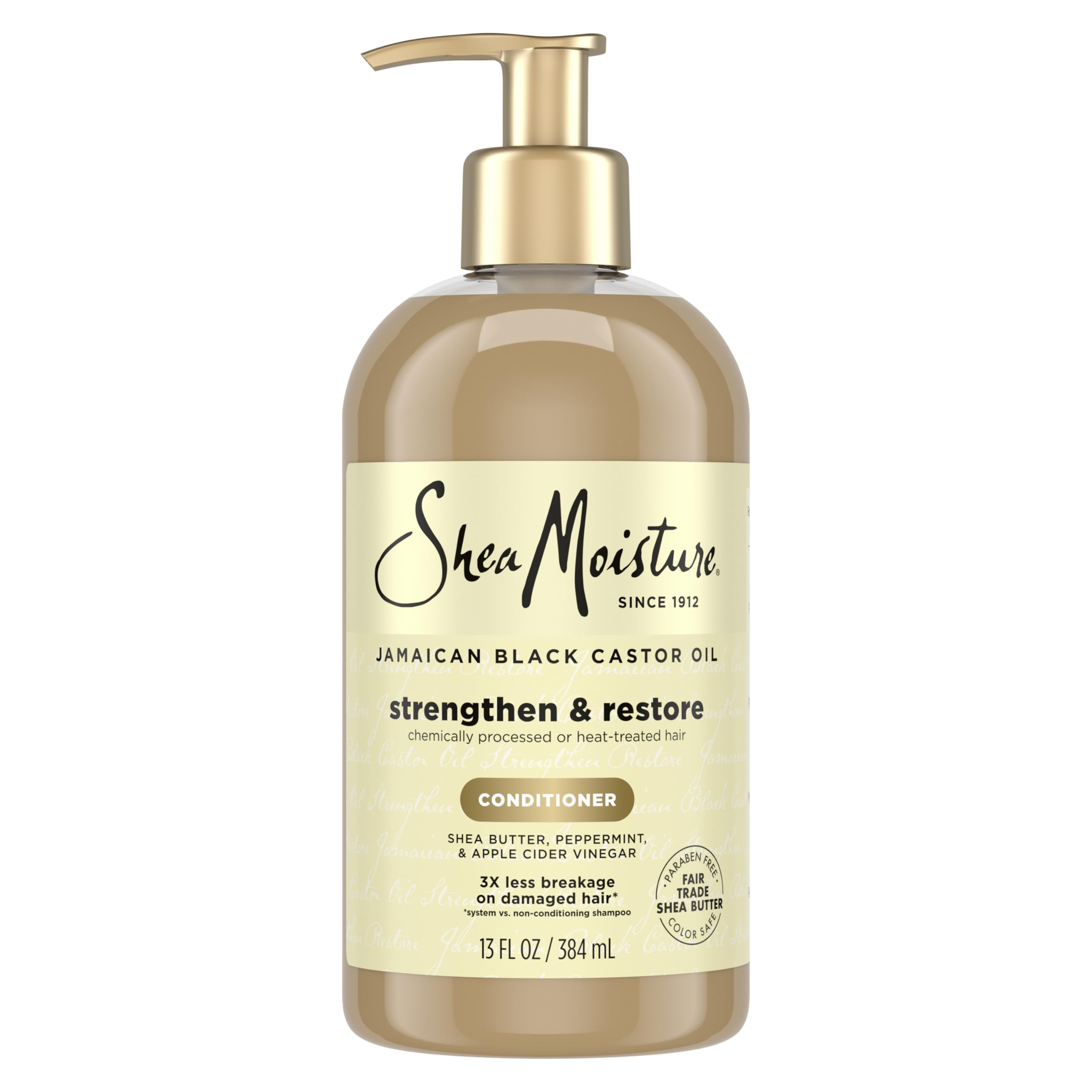 SheaMoisture conditionneur ricin noir jamaïcain en bouteille pour revitaliser les cheveux.